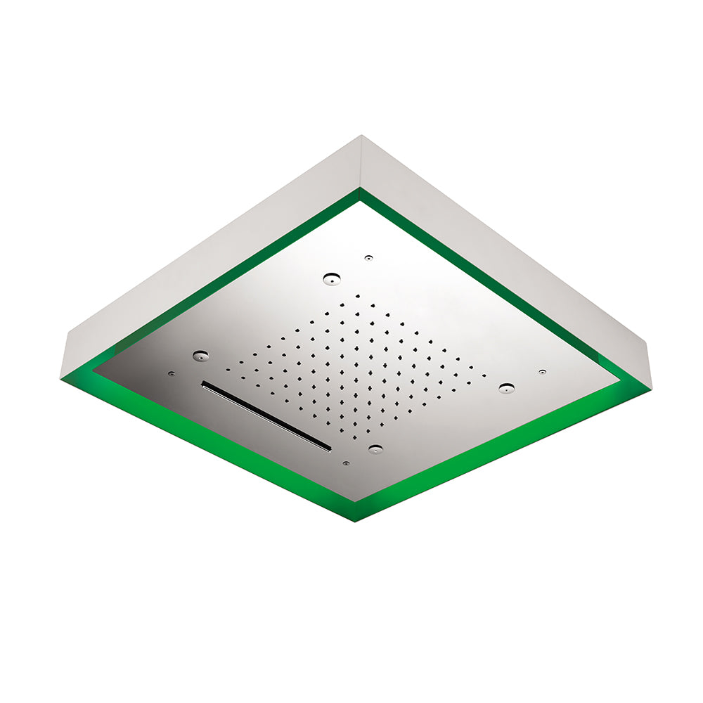 Pommeau de douche de plafond Tubico Wellness 570 mm en acier inoxydable 304L satiné Fabriqué en Italie T64398S