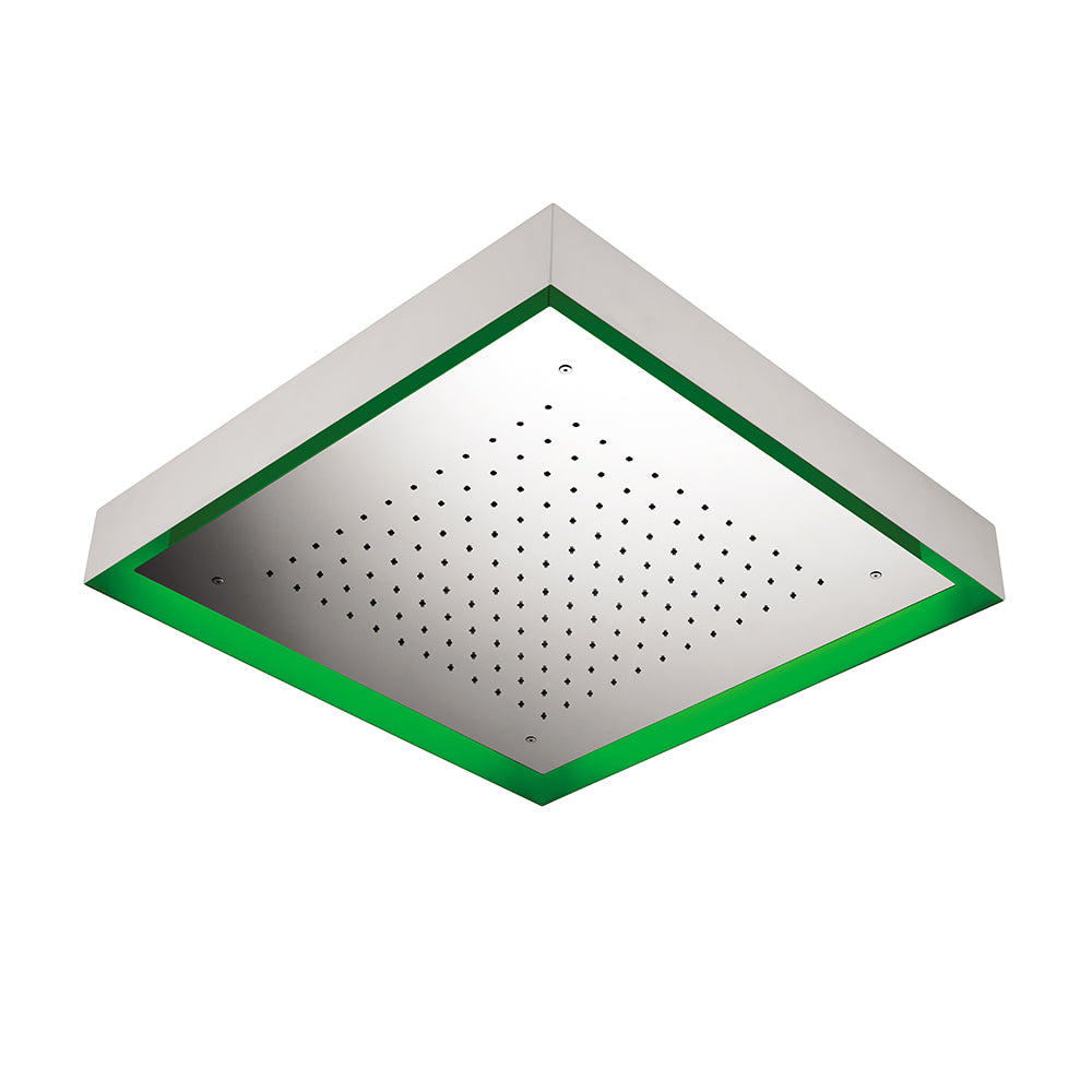 Pommeau de douche de plafond Tubico Wellness 570 mm en acier inoxydable 304L satiné Fabriqué en Italie T64399S