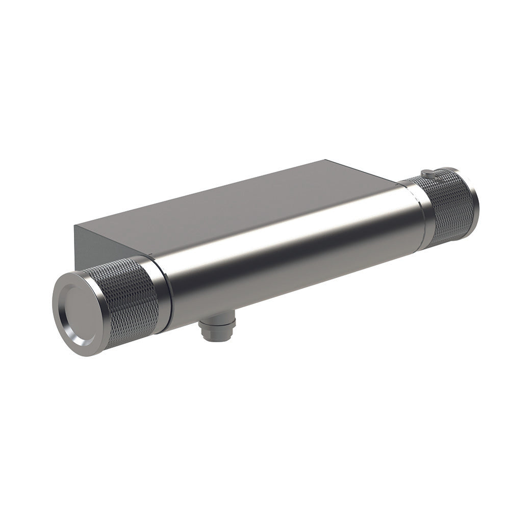 Mitigeur thermostatique de douche externe Tubico Volga en acier inoxydable 316L satiné Fabriqué en Italie T84113S