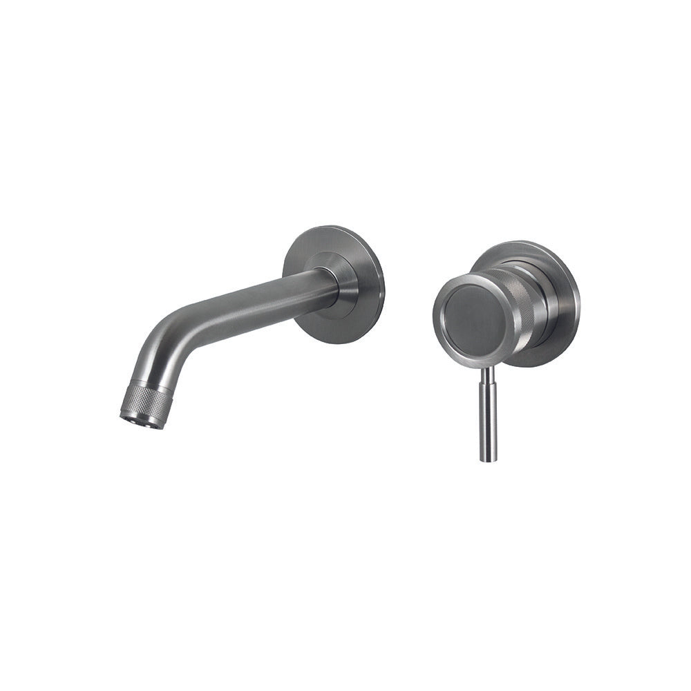 Tubico Volga Miscelatore lavabo a parete in acciaio inox 316L satinato Made in Italy T84131S