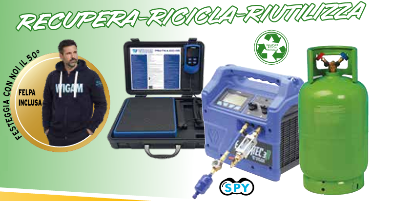 Wigam KIT-50 RICICLO unità di recupero e riciclo, strumento di diagnosi bilancia e bombola 01013022