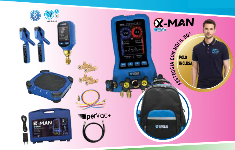 Wigam KIT 50 X-MAN gruppo manometrico digitale a 4 vie 01013024