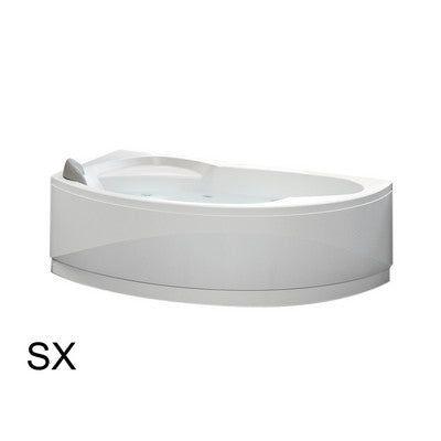 Novellini VASCA ANGOLARE ASIMMETRICA SEMICIRCOLARE VOGUE  165x85 sx Hydro C/Rubinetteria - 101-8620-HYRSX