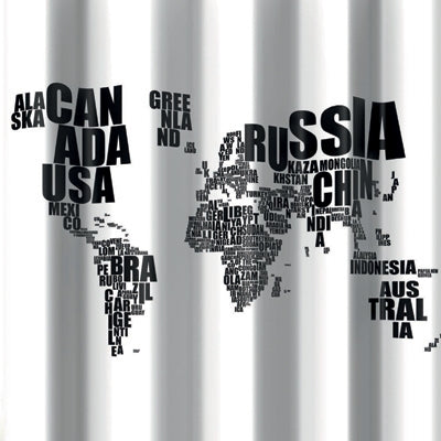 Dianflex TENDA PER DOCCIA 2 LATI IN TESSUTO CM.180X200 Mondo Bianco Nero        - - 102-0525