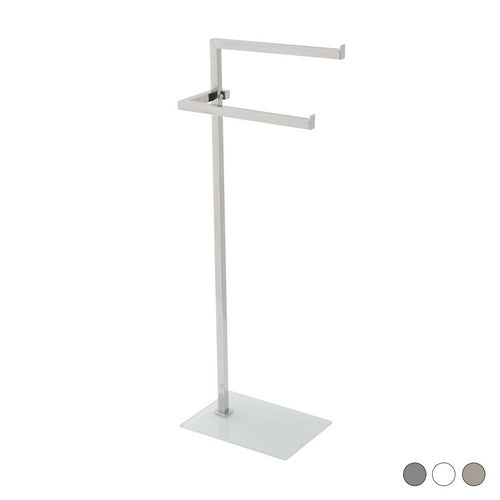 Dianflex PIANTANA PORTASCIUGAMANI ACCIAIO CON BASE VETRO         Cromo - Base Grigia - 121-C1164-CG