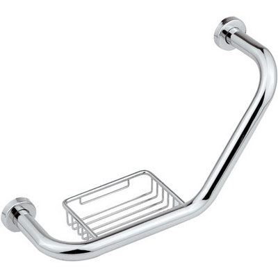 Dianflex MANIGLIONE VASCA IN OTTONE CON PORTASAPONE L. 430 MM    Cromo - 121-R480