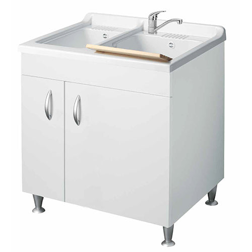 Dianflex LAVATOIO CON MOBILE IN NOBILITATO E 2 VASCHE  L cm. 75 x P cm. 60 - 140-1013-7560