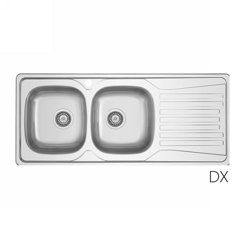 Apell LAVELLO INCASSO IN ACCIAIO INOX MOD. LS01 116x50 CM     cm. 116 gocciolatoio sx - 140-1785-SX