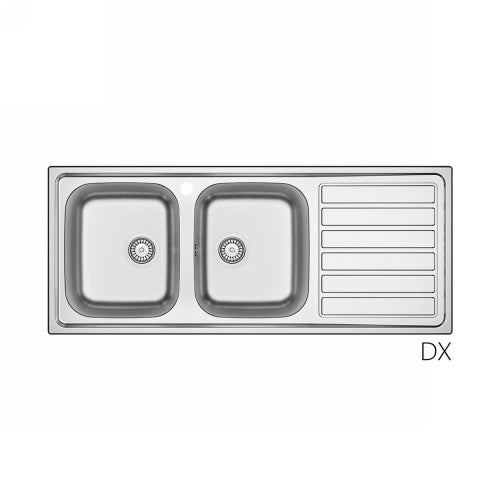 Apell LAVELLO INCASSO IN ACCIAIO INOX MOD. LS03 CM 120X50     cm. 120 gocciolatoio sx - 140-1787-SX
