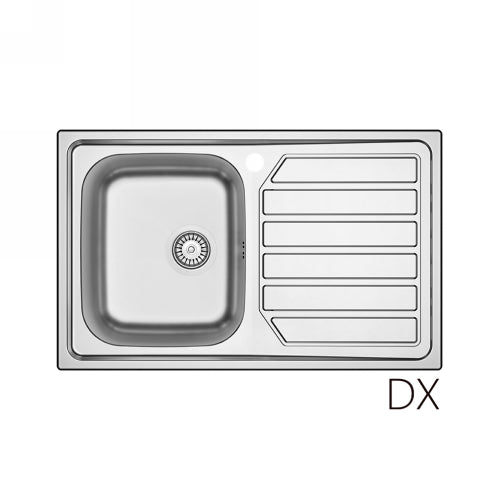 Apell LAVELLO INCASSO IN ACCIAIO INOX MOD. LS04 CM 80X50      cm. 80 gocciolatoio dx - 140-1788-DX