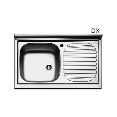 Apell LAVELLO APPOGGIO IN ACCIAIO INOX CON 1 VASCHETTA  cm. 80 gocciolatoio dx - 140-180-DX