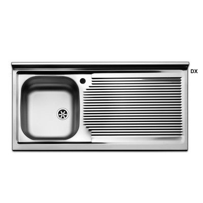 Apell LAVELLO APPOGGIO ACCIAIO INOX 1 VASCA CM 100  cm 100 gocciolatoio sx - 140-1811-SX