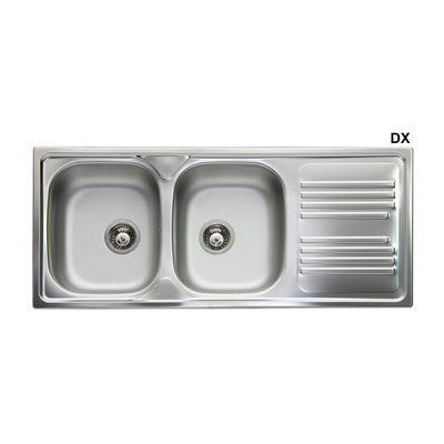Apell LAVELLO INCASSO IN ACCIAIO INOX CON 2 VASCHE cm 116 gocciolatoio sx - 140-191-SX