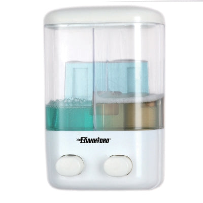 Dianflex DISPENSER DI SAPONE LIQUIDO A PARETE DUE VANI   Lt 0.48 x 2  - H. 220 mm - 150-413