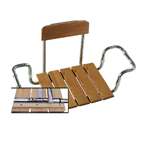 Dianflex SEDILE PER VASCA LARICE CON SCHIENALE TELAIO CROMO      Larice - Cromo - 151-4166