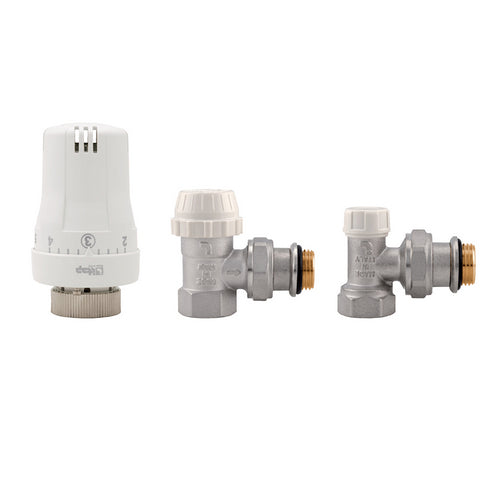 Dianflex KIT VALVOLE TERMOSTATICHE AD ANGOLO FEMMINA   1/2' - 433-1409F-04