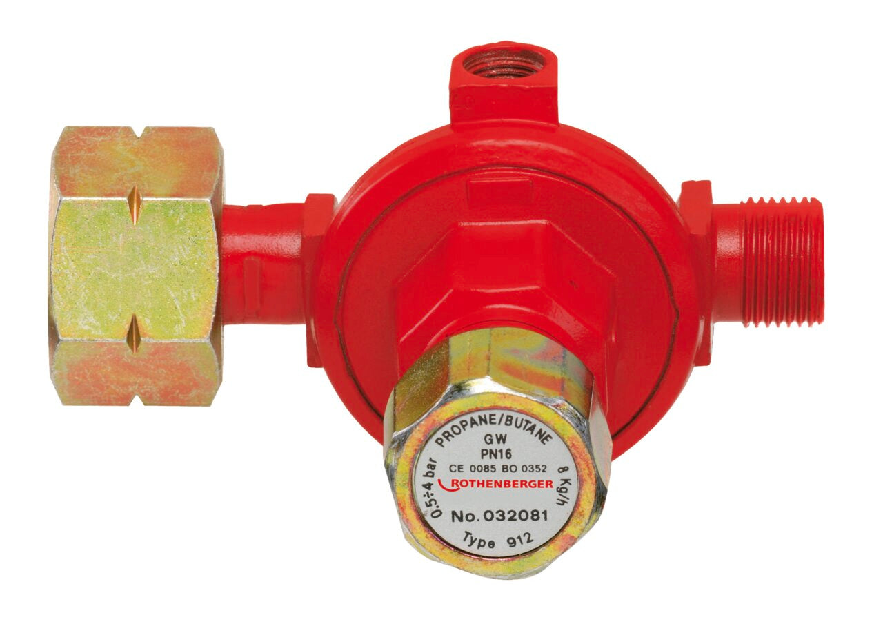 Rothenberger Riduttore di pressione per propano 1 - 4 bar, W21,8x1/14'LH, G3/8' - 32081