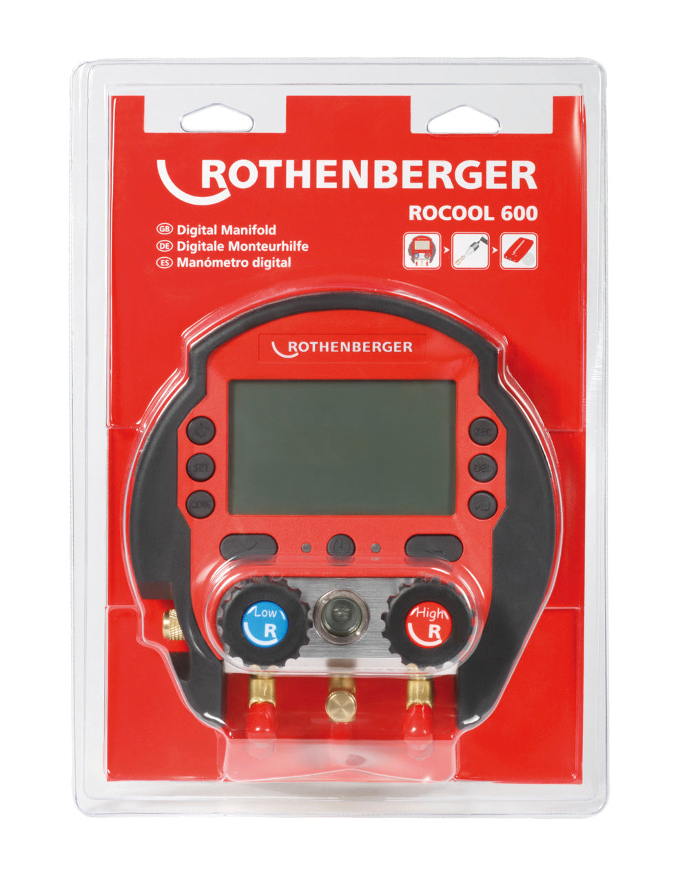 Rothenberger Manometro digitale ROCOOL 600 in blister con un termometro - 1000000569