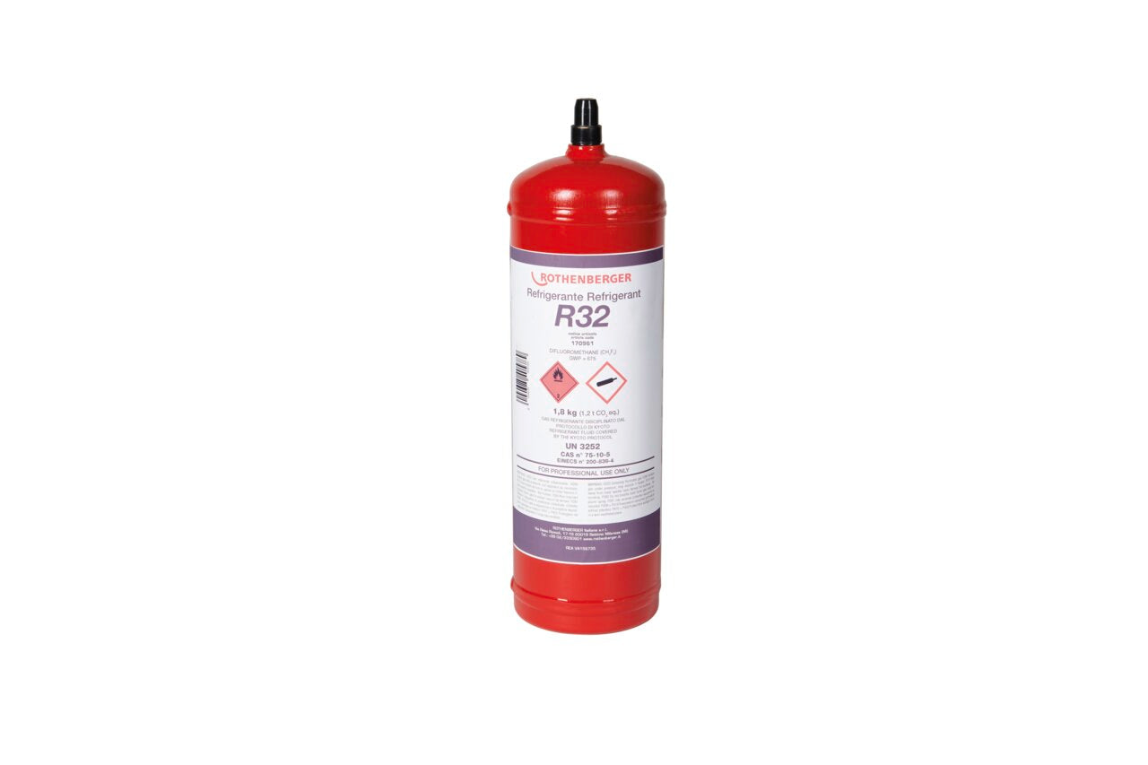 Rothenberger Gas refrigerante R32, 1,8 Kg, 2L, bombola in acciaio - 170961