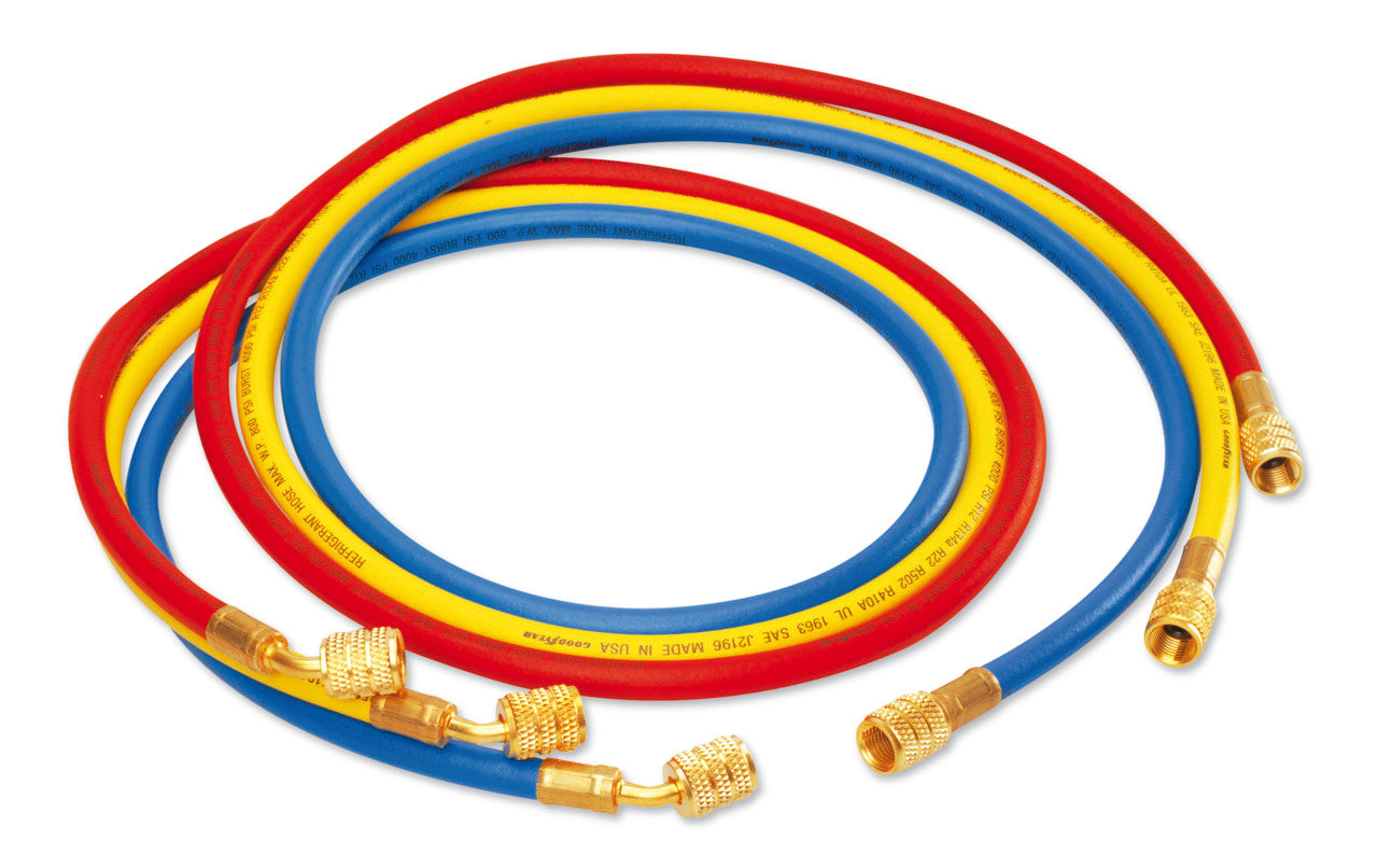Rothenberger Il set di tubi flessibili standard sono ideali per lavorare nel settore della refrigerazione con la massima sicurezza. Con codifica cromatica e sigillo in teflon. - 1500000032