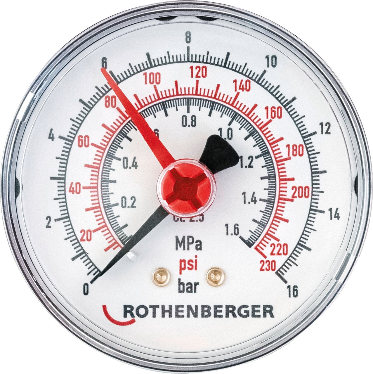 Rothenberger Manometro 0-16bar, RP50 con guarnizione - 61316