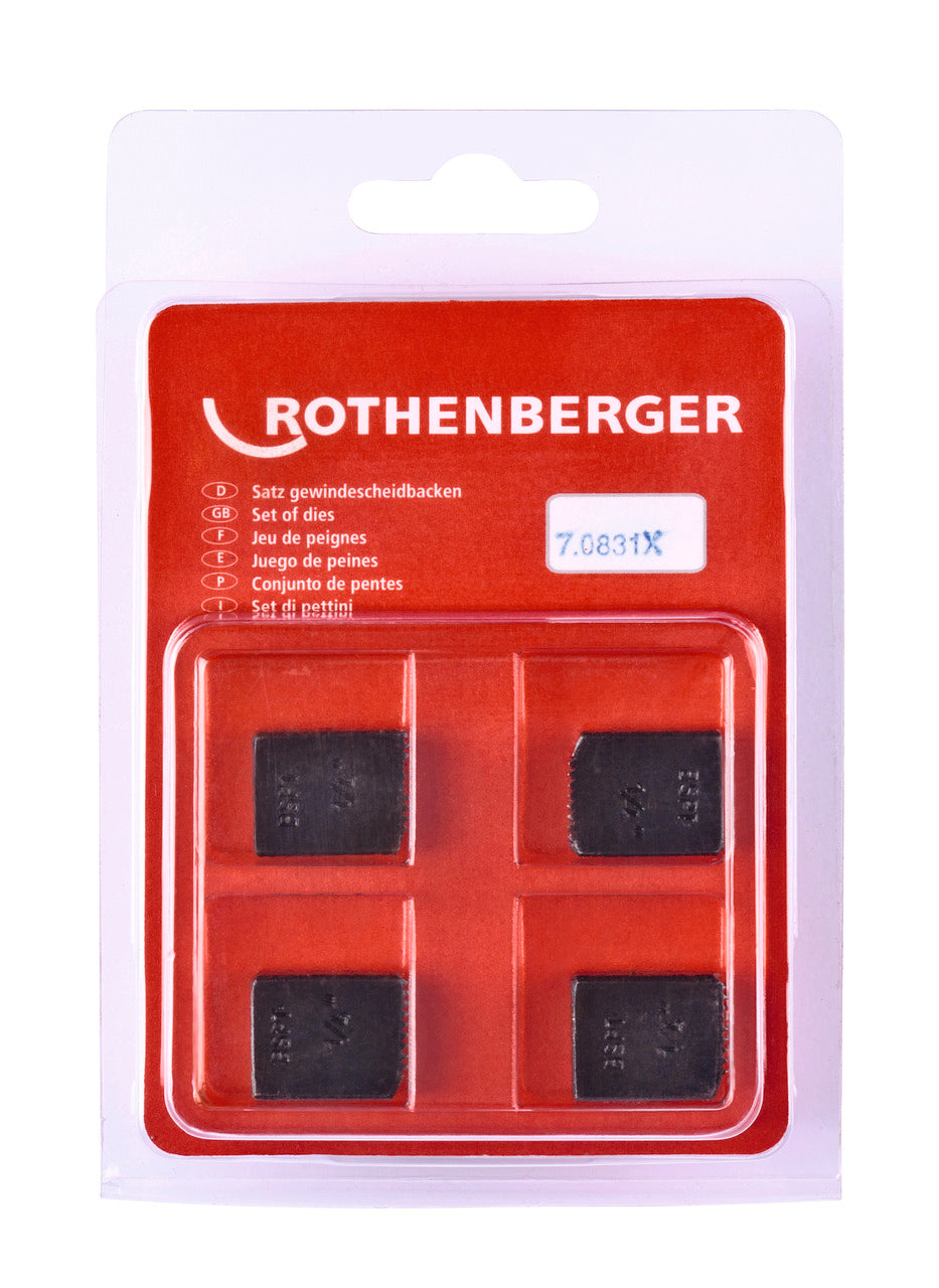 Rothenberger Serie pettini, BSPT R, 1/4', 4 pezzi - 070831X