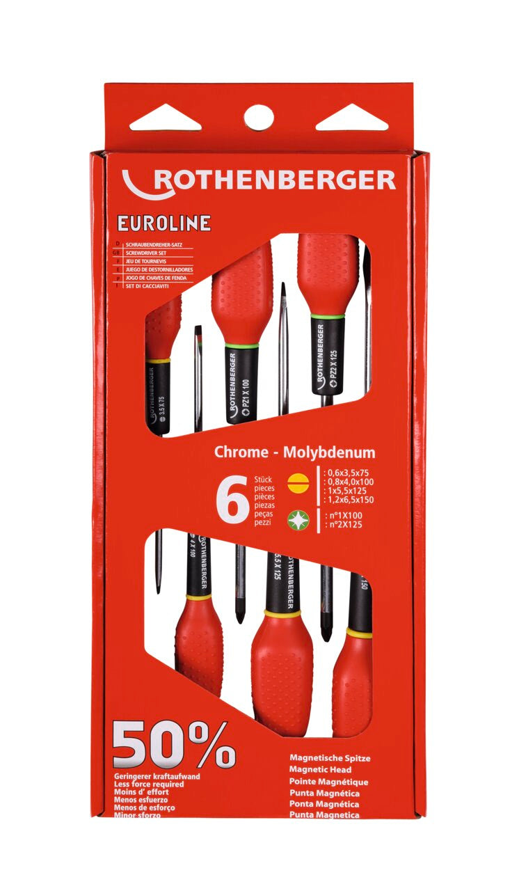 Rothenberger Set cacciaviti EUROLINE, 2xintaglio, 4xcroce - 73571