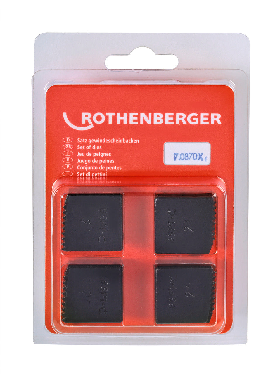 Rothenberger Serie pettini, BSPT R, 2', 4 pz - 070870X