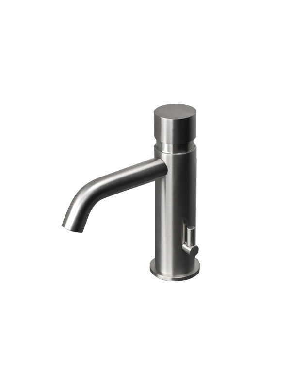 Mitigeur lavabo professionnel temporisé Tubico en acier inoxydable satiné Made in Italy T14119S