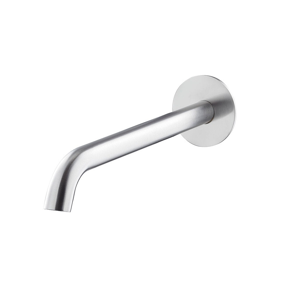 Tubico bocca erogazione a parete per lavabo in acciaio inox da 230 mm Made in Italy T20056S