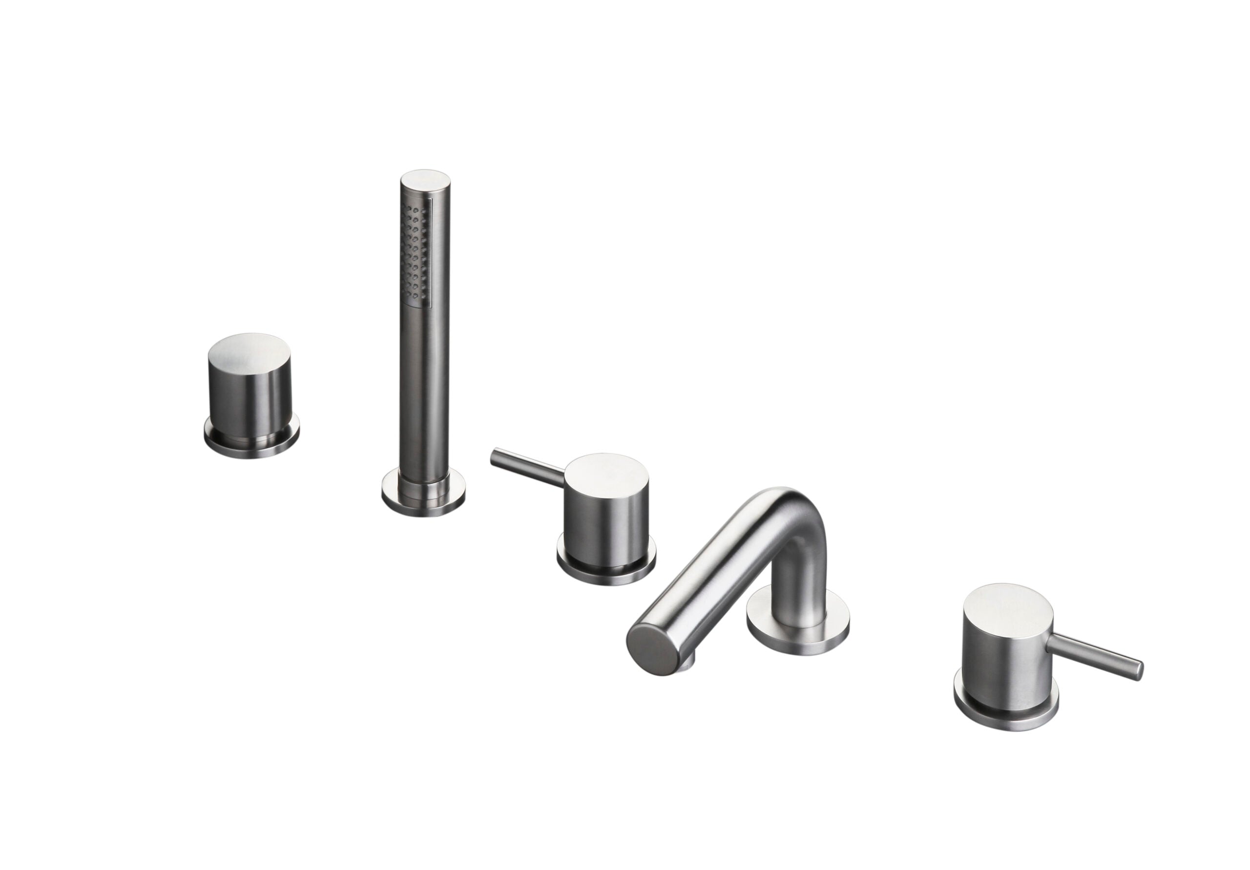 Tubico - Miscelatore bordo vasca 5 fori in acciaio inox 316L con bocca 150 mm - Copper PVD - T34024C