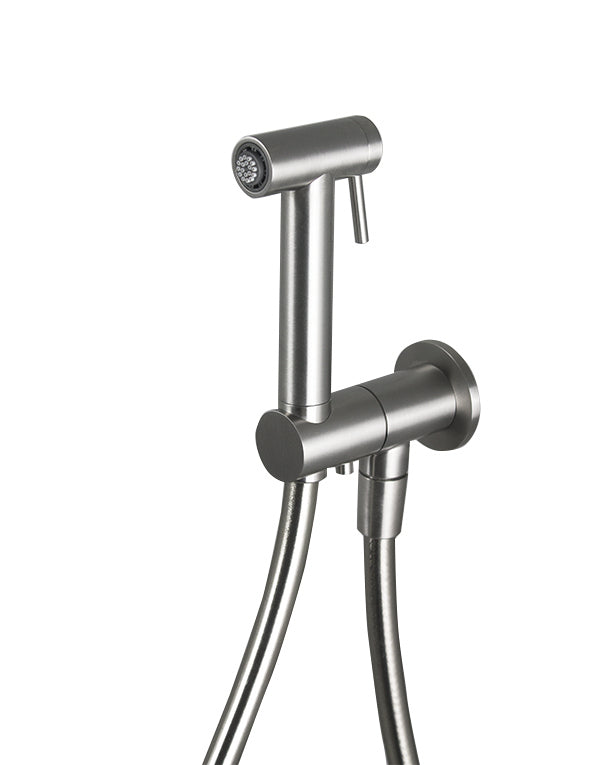 Tubico Set WC in acciaio inox 316L con doccetta igienica e presa acqua - Gold PVD - T34062G