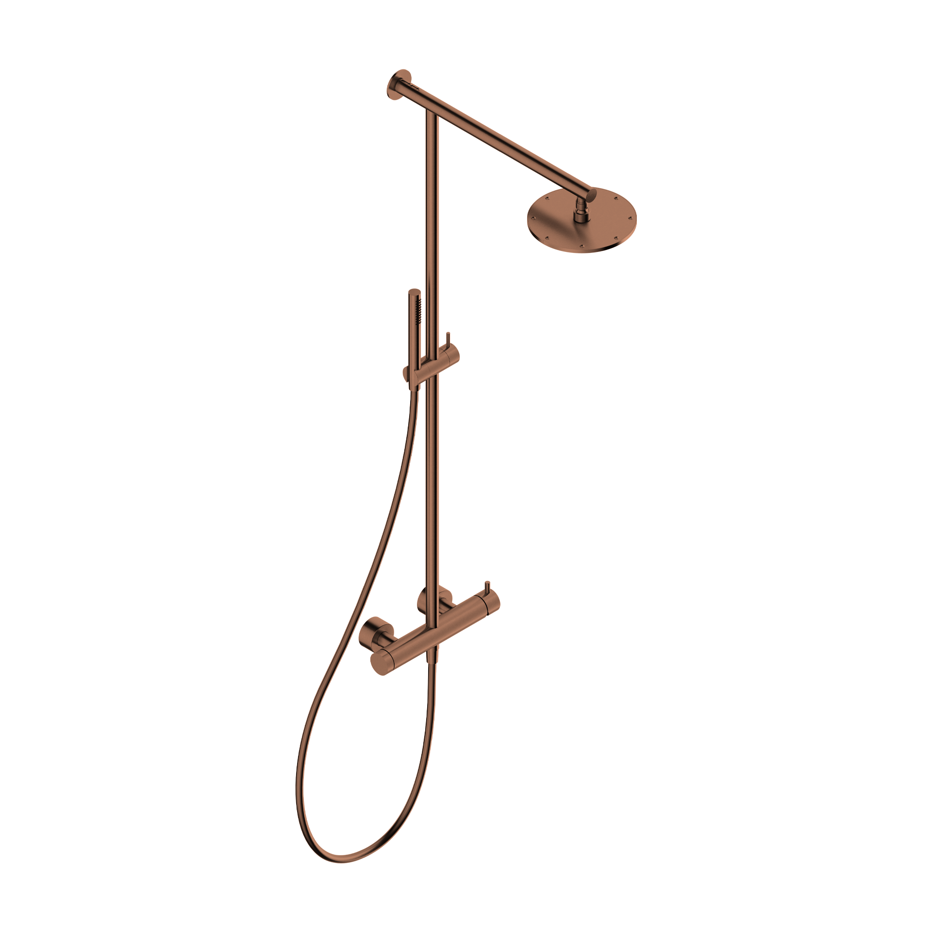 Colonne de douche Tubico Flows avec toboggan en acier inoxydable 316L cuivre Made in Italy T34157C