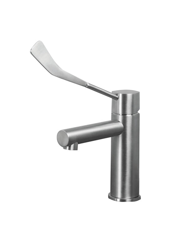 Tubico Professional miscelatore per lavabo con leva clinica in acciaio inox satinato Made in Italy T37022S