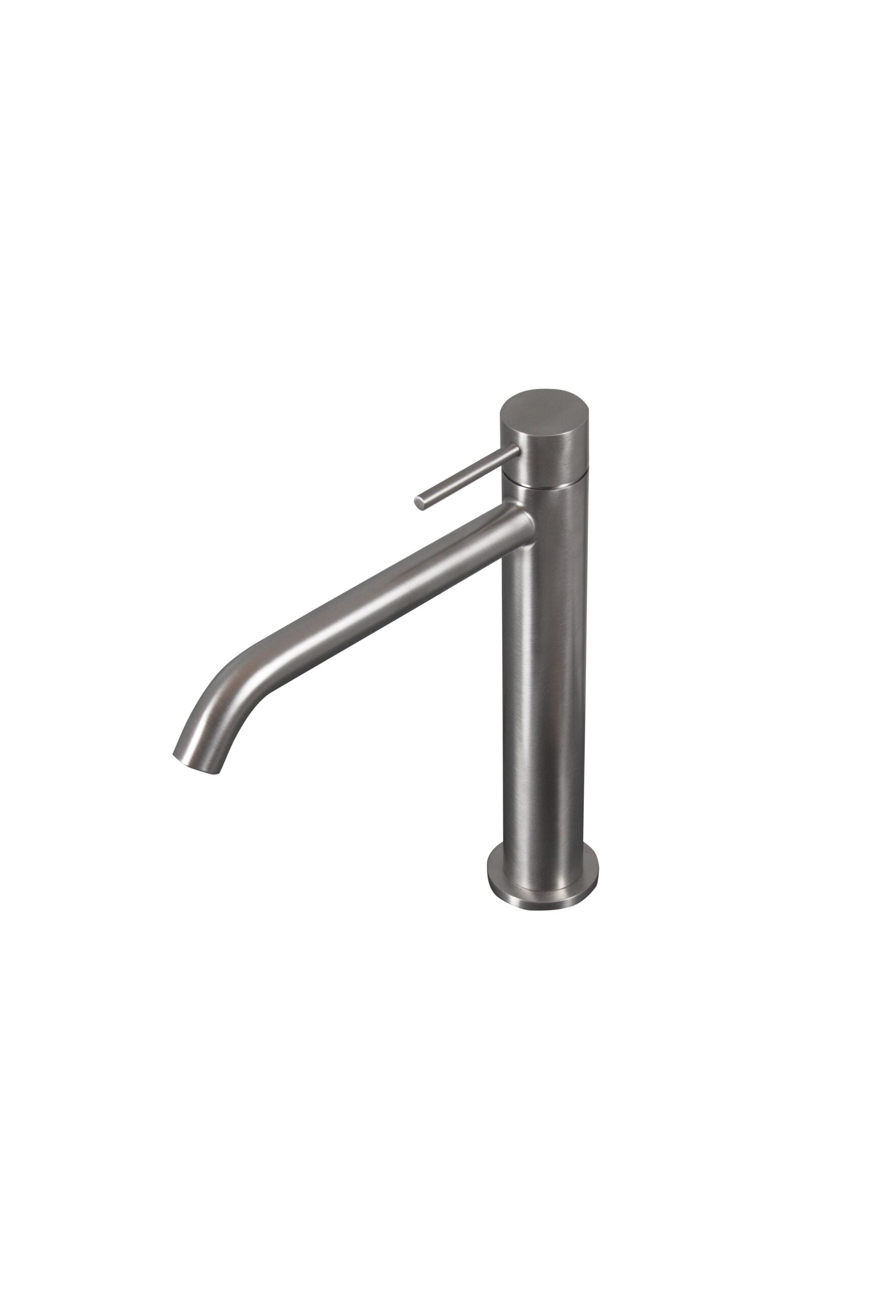 Tubico Tevere rubinetto miscelatore alto per lavabo in acciaio inox 316L nero Made in Italy T44166B