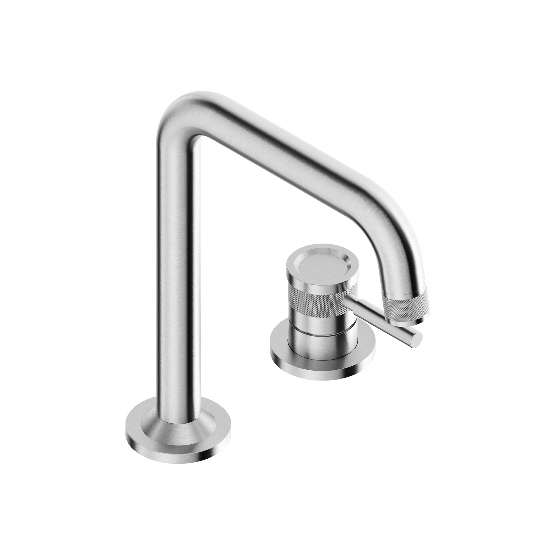 Mitigeur lavabo 2 trous Tubico Volga en acier inoxydable 316L satiné Made in Italy T84114S