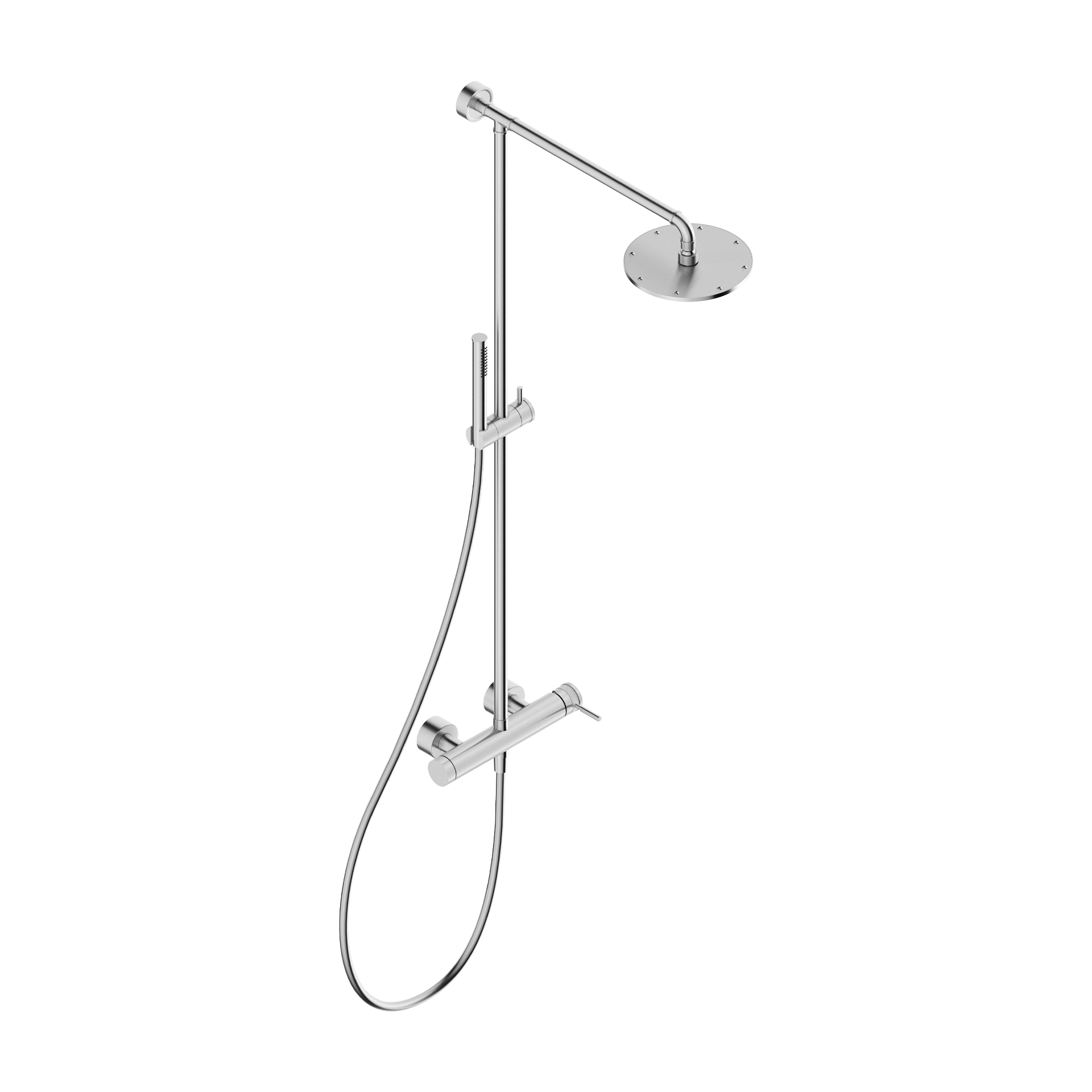 Colonne de douche Tubico Volga en acier inoxydable 316L satiné Fabriquée en Italie T84157S