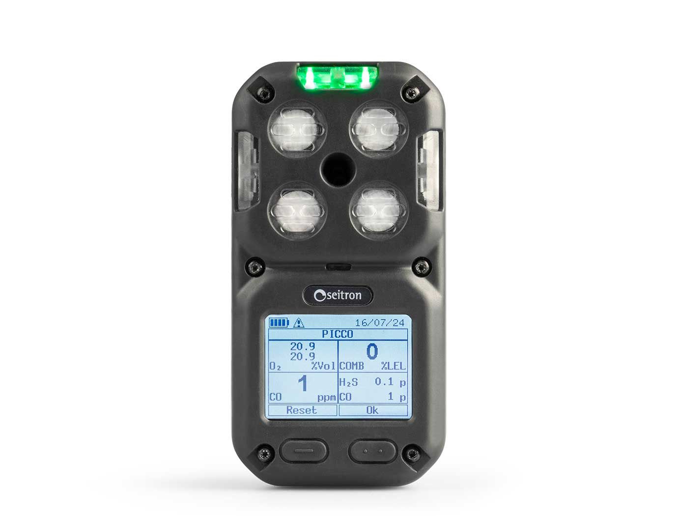 Seitron - Rilevatore portatile di gas Be Safe MG con sensori O2 Longlife, LEL (CH4) e CO - MG-O2LL-LEL-CO