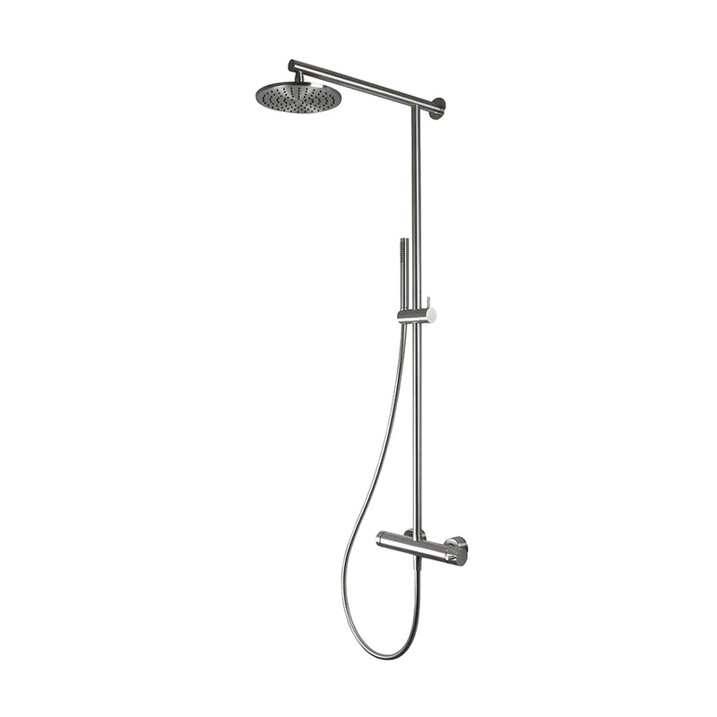 Colonne de douche Tubico Flows avec toboggan en acier inoxydable 316L cuivre Made in Italy T34157C