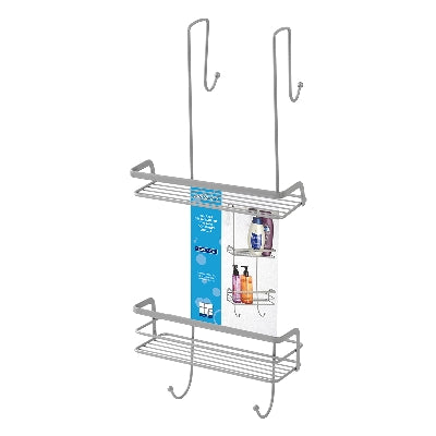 ÉTAGÈRE RECTANGULAIRE 2 ÉTAGÈRES AVEC CROCHET DE DOUCHE