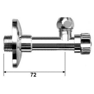 ROBINET D'ANGLE AVEC ROSETTE ET ECROU CONIQUE COURT