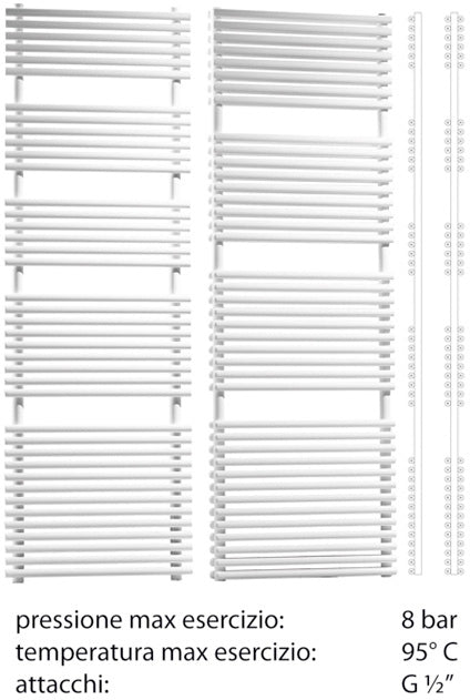 Ercos Pop scaldasalviette radiatore termoarredo 1790 x 500 bianco interasse 450