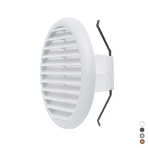 GRILLE RONDE EN MATIÈRE THERMOPLASTIQUE AVEC RESSORTS INCLINABLES À 90°