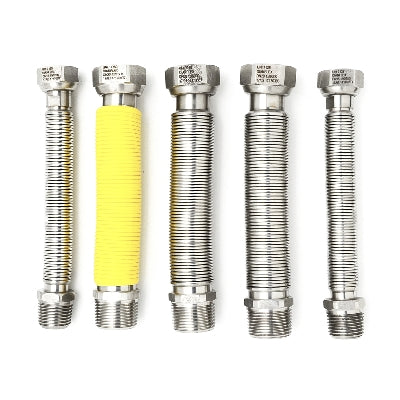 KIT 5 PCS FLEXIBLES EXTENSIBLES EN ACIER INOXYDABLE POUR CHAUDIÈRES À GAZ