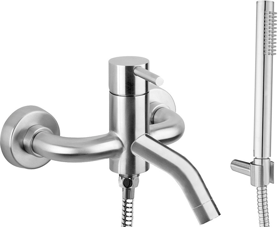 Paffoni Steel Inox rubinetto miscelatore vasca con accessori cod. STEEL026AC