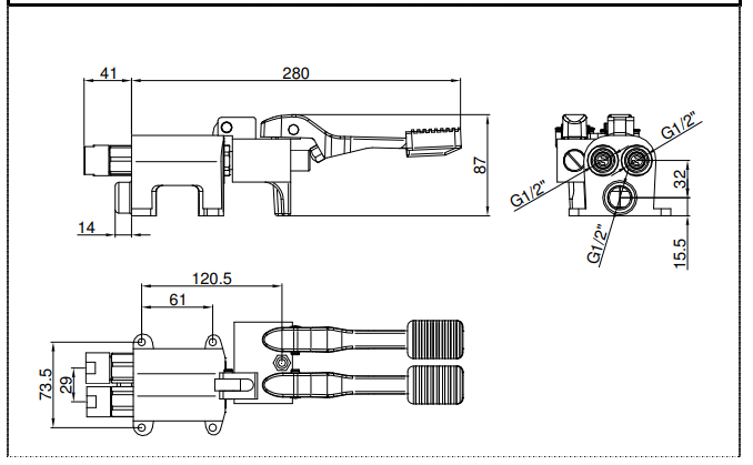 Idral rubinetto monopedale con blocco per installazione a pavimento cod. 02075/1