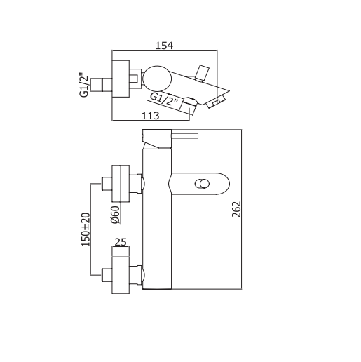 Paffoni Light rubinetto miscelatore vasca con accessori cod. LIG023CR