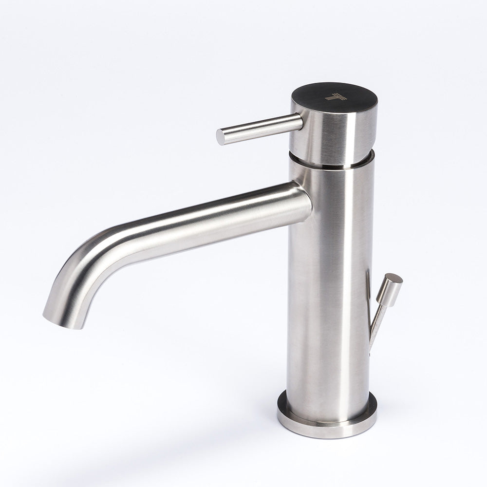 Tubico Nilo rubinetto miscelatore lavabo in acciaio inox con scarico Made in Italy cod. T20010S