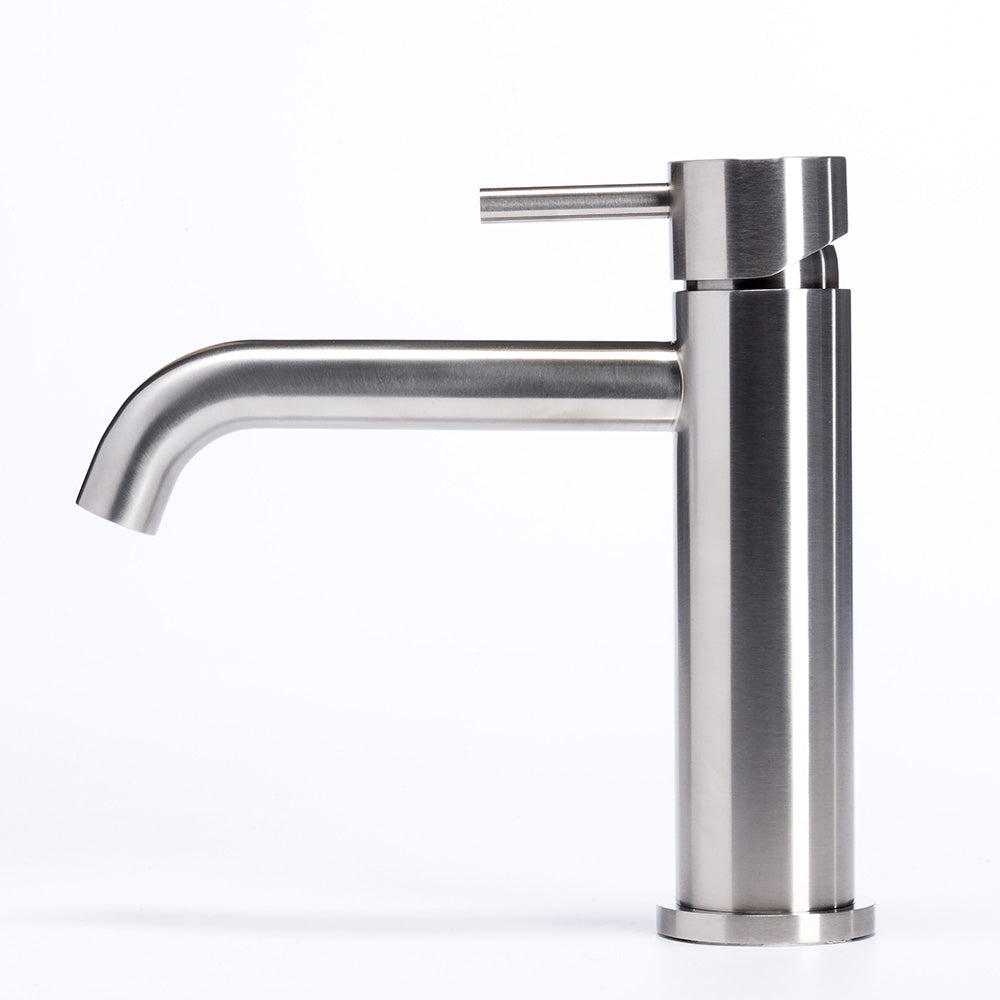Tubico Nilo rubinetto miscelatore lavabo in acciaio inox senza scarico Made in Italy cod. T20011S