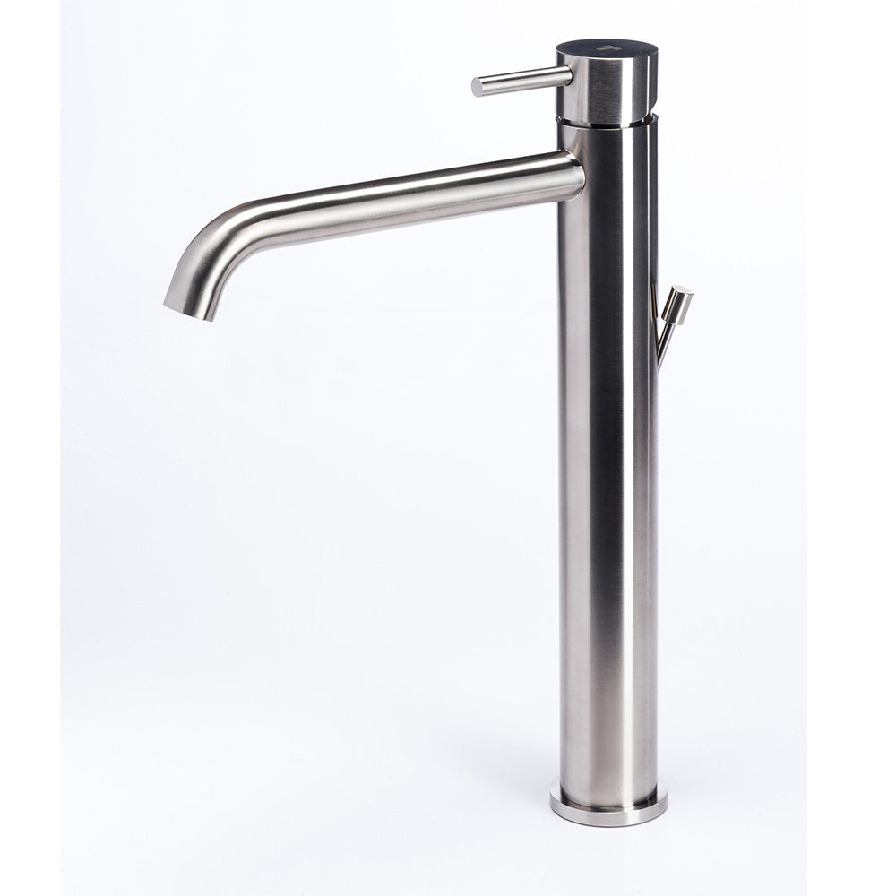 Tubico Nilo rubinetto miscelatore lavabo alto in acciaio inox con scarico Made in Italy cod. T20020S